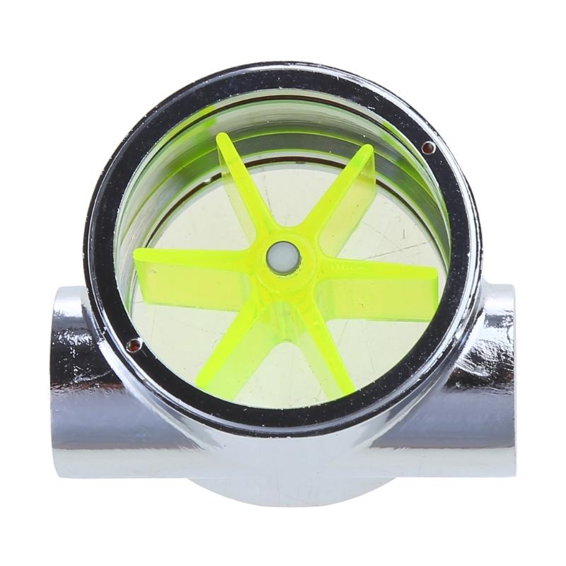 G1/4" Water Flow Indicator Flow Meter Indicator Compatible for W/ PC Water Cooling Acrylic & Metal Material Surface Poli