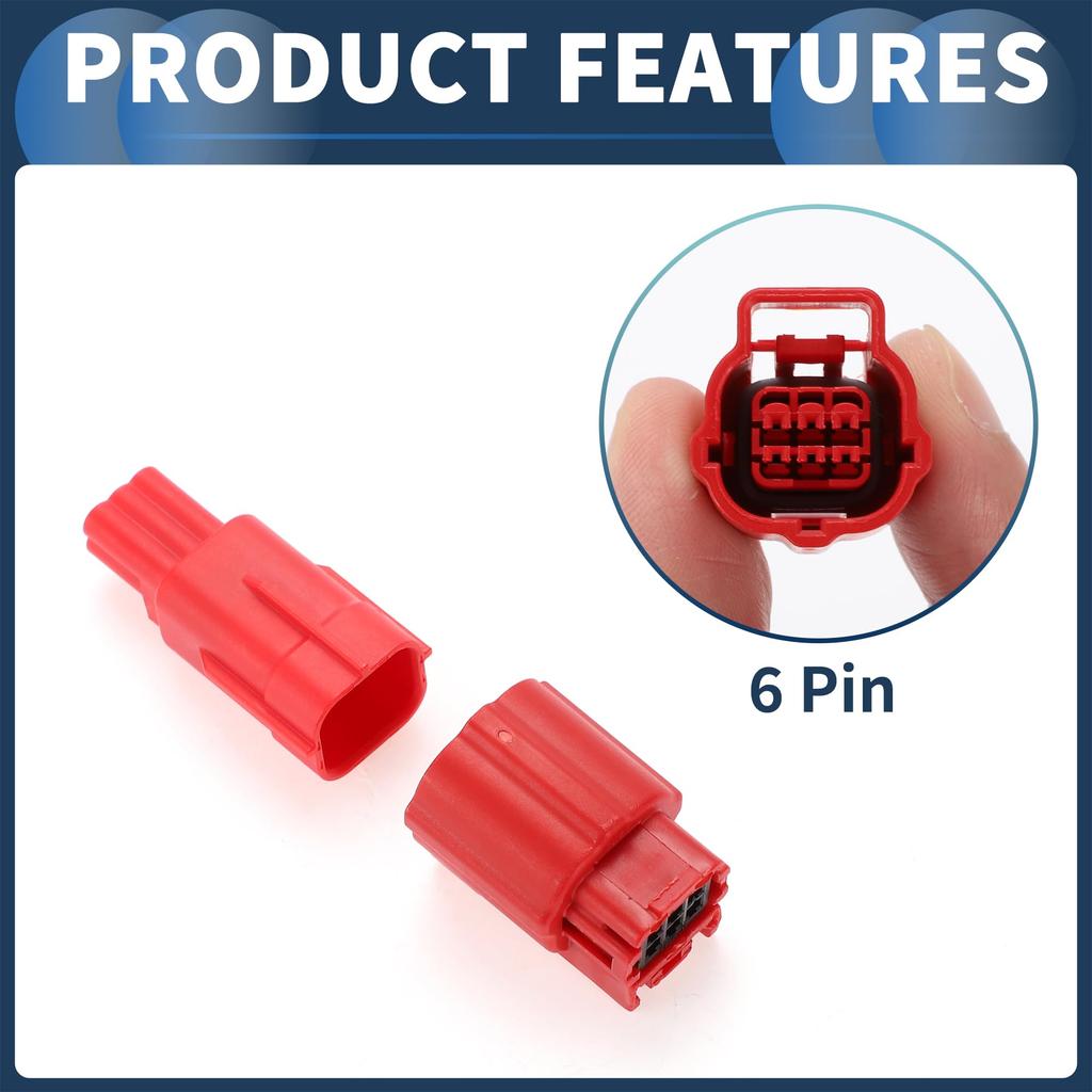 INFINAUTO 1 Set 6 Pin Car Electrical Wire Connector Plug Housing Kit 0.6mm Series