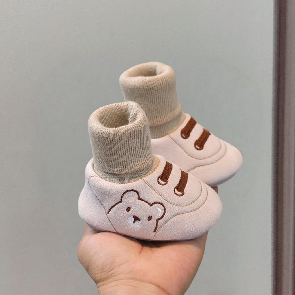 Мягкая подошва, первые шаги, нескользящие хлопковые детские туфли для 6-12 месяцев