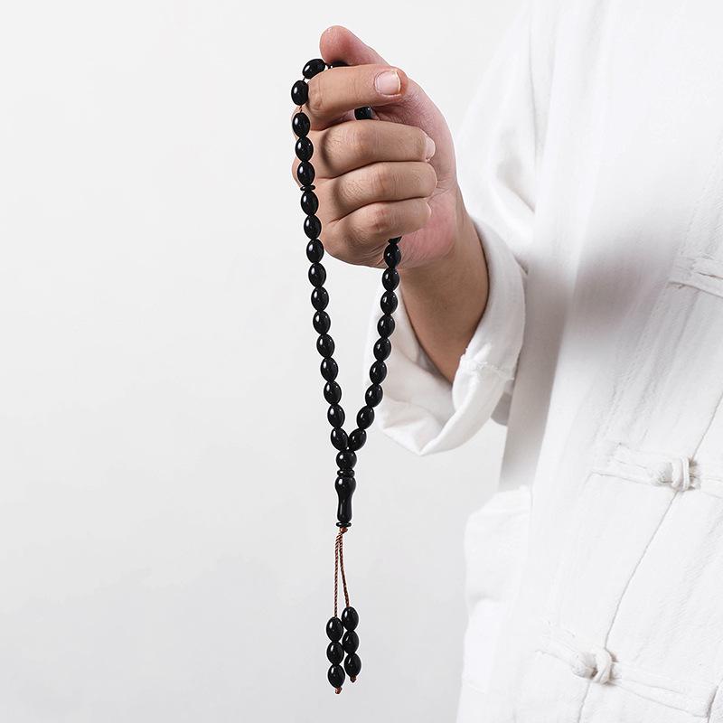 Исламский тасбих из 33 бусин, Розарий для молитвы, Бусины 9x12 мм, Ручная нить Хуэй из Ближнего Востока