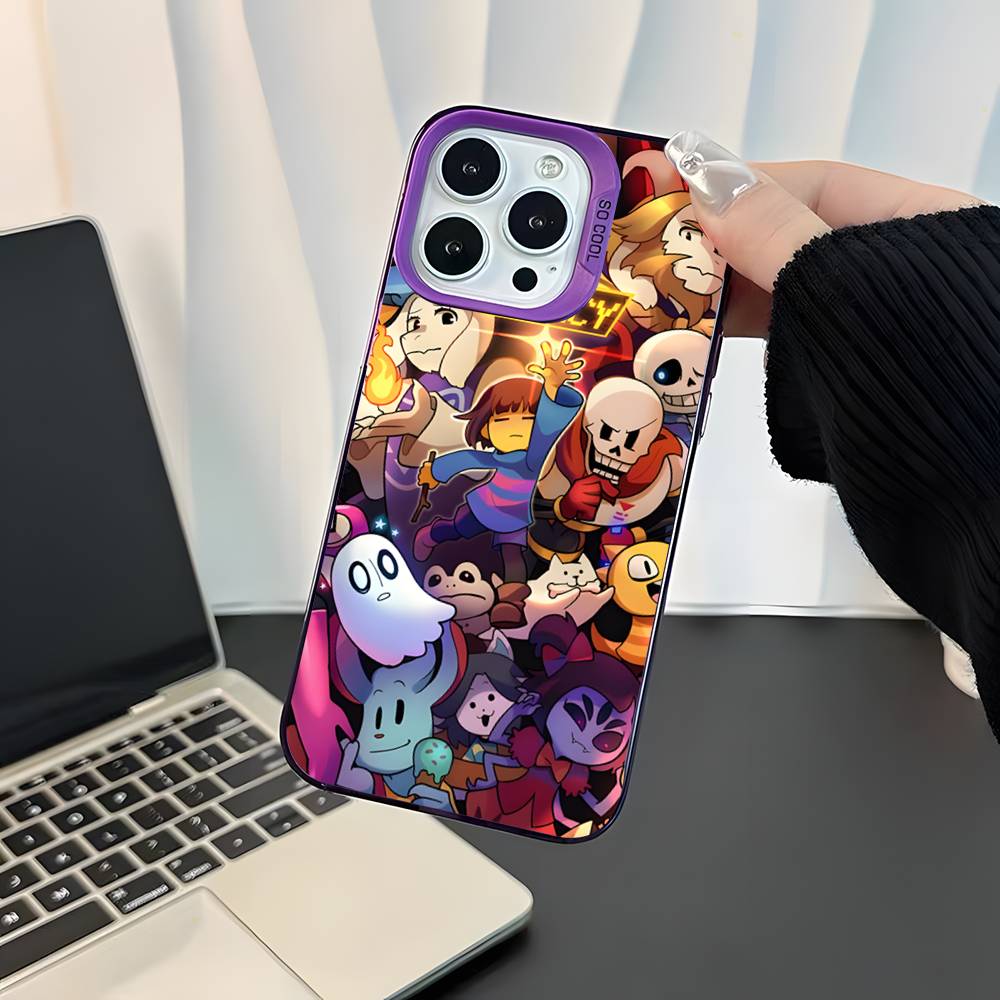 Чехол для телефона Game U-Undertale-es для iPhone 17,16,15,14,13,12,11,Pro,XS,Max,Plus,Mini,SE4,E Фиолетовый Матовый Ударопрочный Чехол