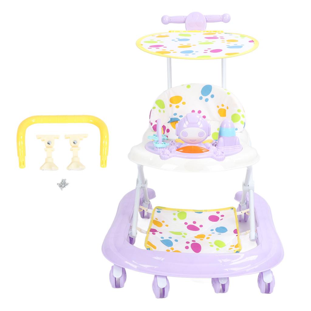 Baby Activity Walker Multi Functional Anti Drop Light Musical 8 Wheels Infant Activity Walker