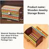 1pcs Fashion Ring Necklace Earrings Bamboo Wooden Jewelry Storage Boxes Cosmetic Storage Container
