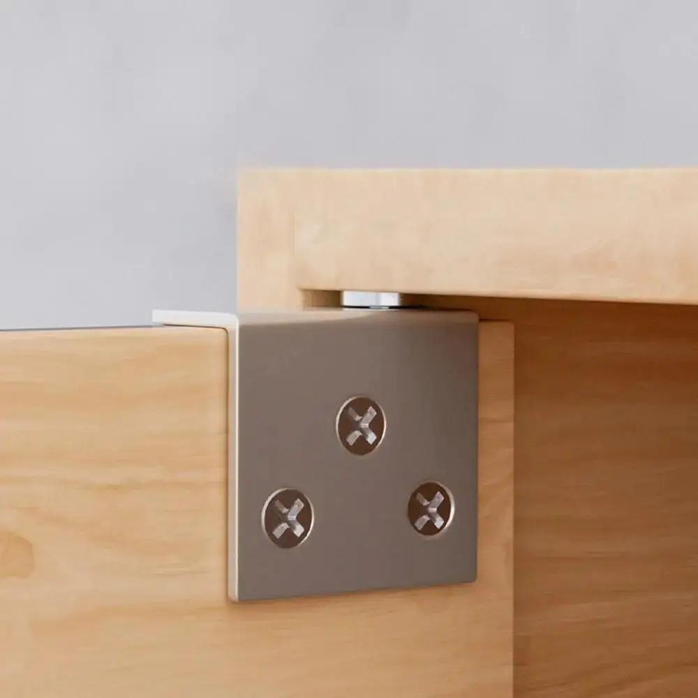 2 комплекта, Невидимые петли из нержавеющей стали, Верхние и нижние шарнирные оси, L-образный скрытый угловой элемент