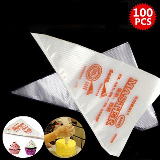 100Pcs Icing Bags Disposable Decorating Plastic Cake Cream Decorating Piping Bags for Kitchen