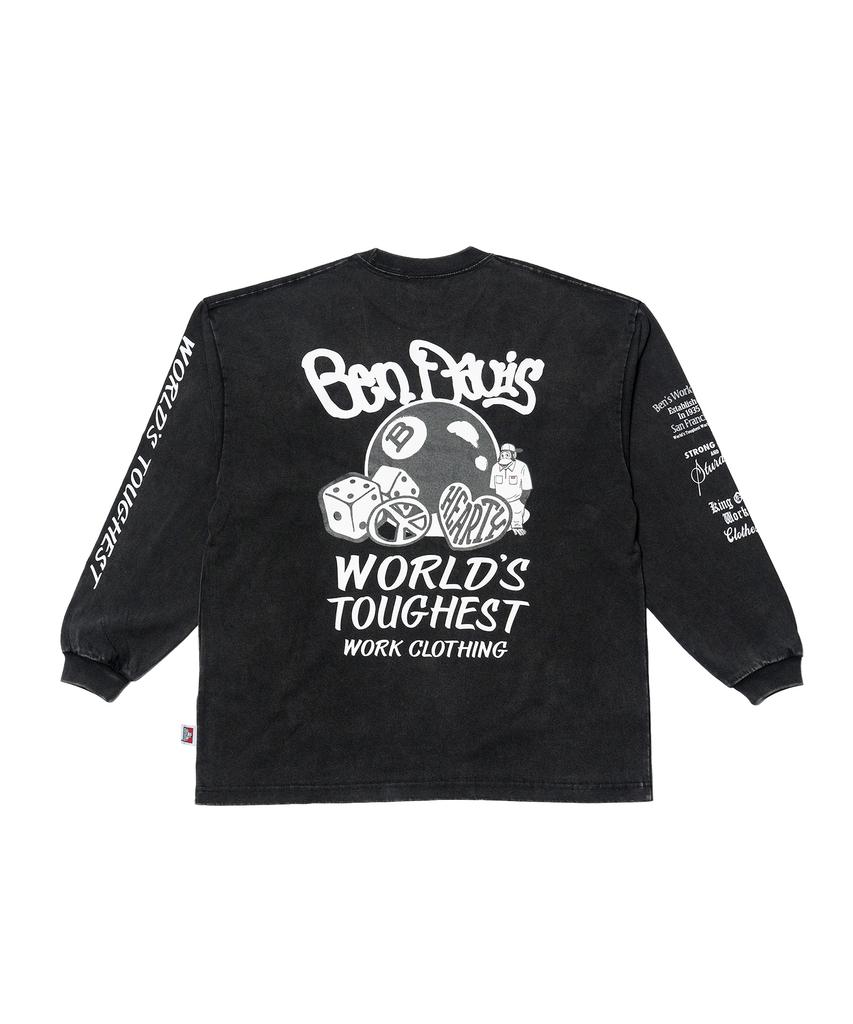 BEN DAVIS White Label Bleach Washed Long Sleeve T-Shirt Lavender (Oversized)