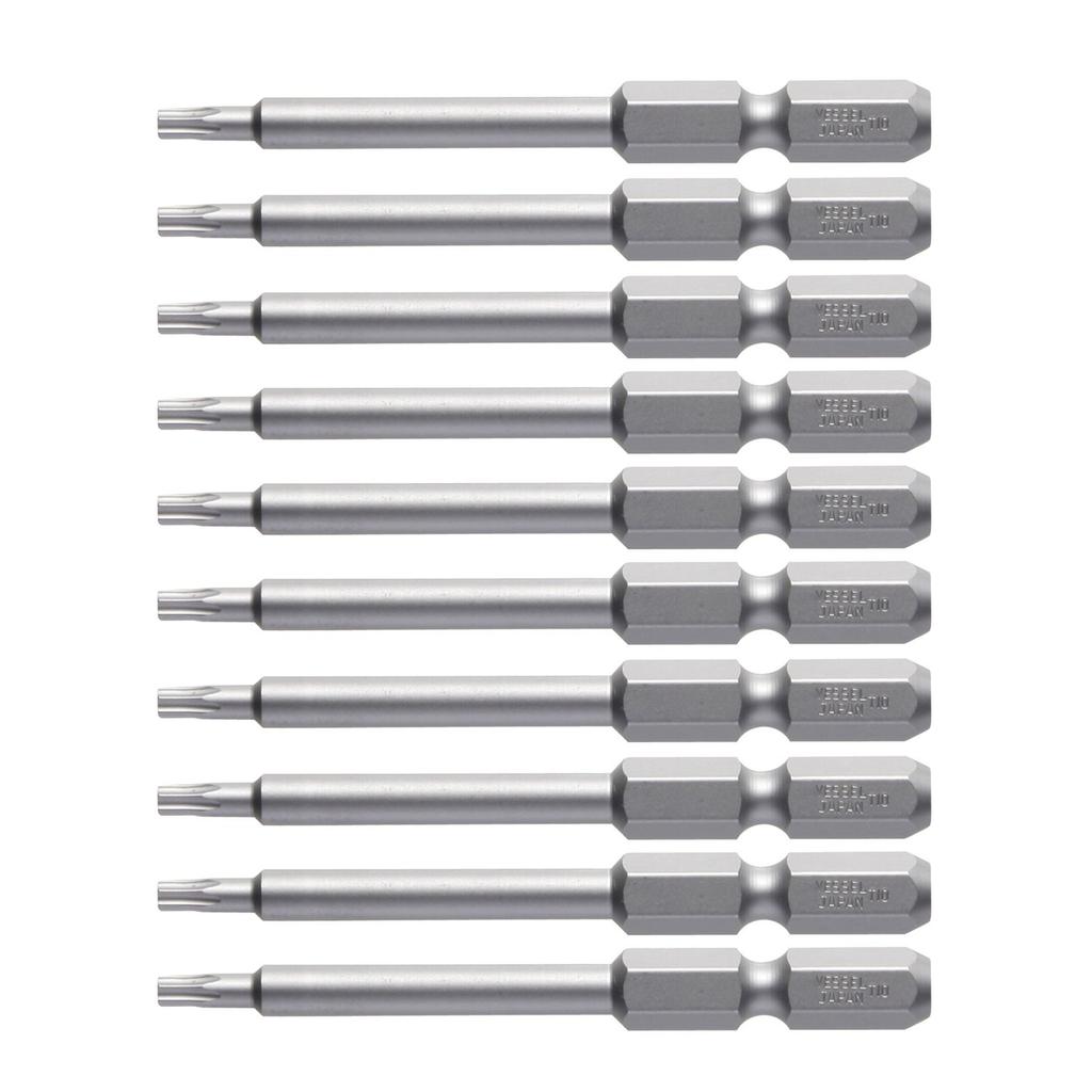 VESSEL Torx Bit T10 x 65mm Set V ZP 10-Piece