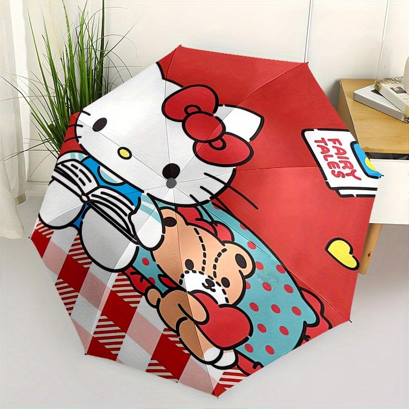 Hello Kitty,Fairy Tales Automatic Umbrella-Foldable, Durable 8-Bone Design, Compact and Stylish, Great for Camping, Halloween, Christmas, Mo