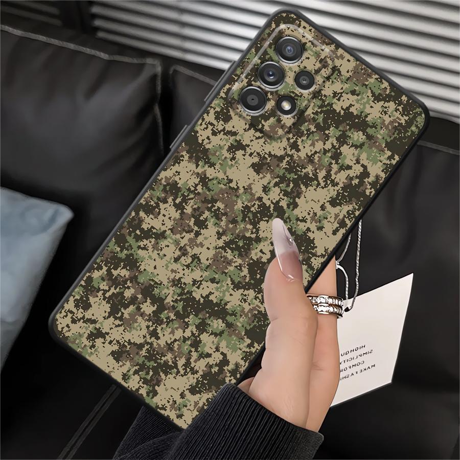 Чехол для Samsung Galaxy A03 A01 A02 A10 A20 A50 A70 A04 A05 A30 A40 A06 Note 20 Ultra 9 10 Мягкая задняя крышка телефона Камуфляж