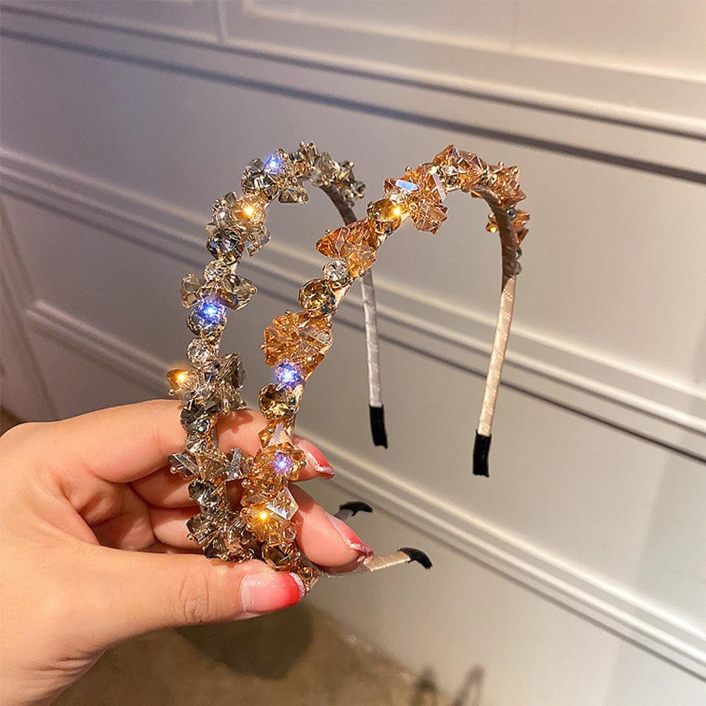 Luxury Elegant Bride Zinc Zinc Alloy Hair Accessories Rhinestone Hairband Hair Hoop Crystal Headbands