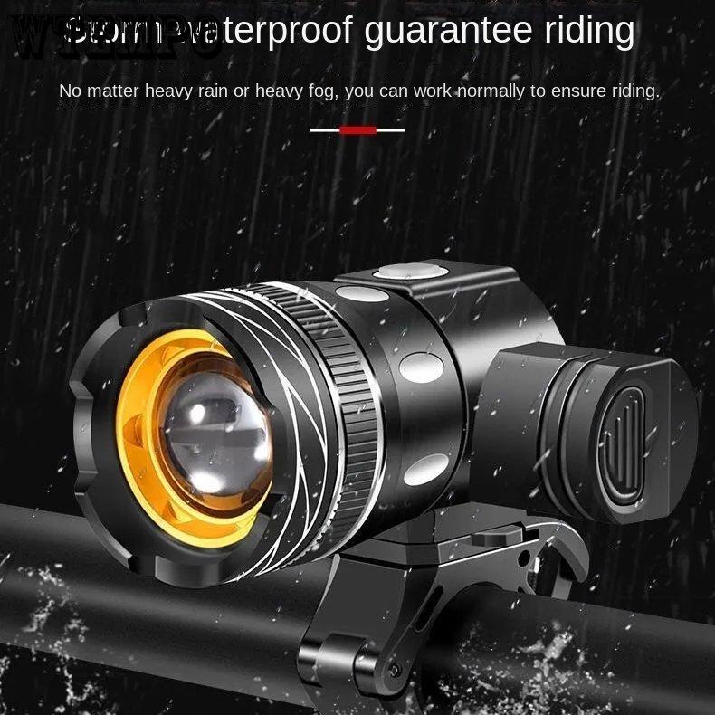 Электрические велосипедные фары для горного велосипеда из алюминиевого сплава, перезаряжаемые, с зумом и бликами, водонепроницаемые лампы
