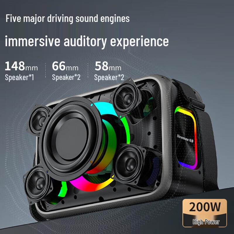 Newmine MC98 Outdoor Portable Bluetooth Speaker with Dual Microphones