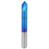90 Degrees Chamfer End Mill 2 Flute Blue Coating Tungsten Steel Cemented Carbide Hand Tool6 X 50mm