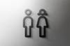 Black Color Toilet Sign Plate Acrylic 3D Wash Room Door Wall Art Label Sticker Wc Holder Signage Board Art Hotel Home Decoration