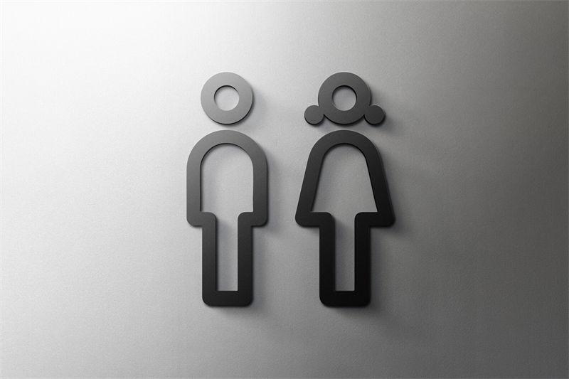 Black Color Toilet Sign Plate Acrylic 3D Wash Room Door Wall Art Label Sticker Wc Holder Signage Board Art Hotel Home Decoration