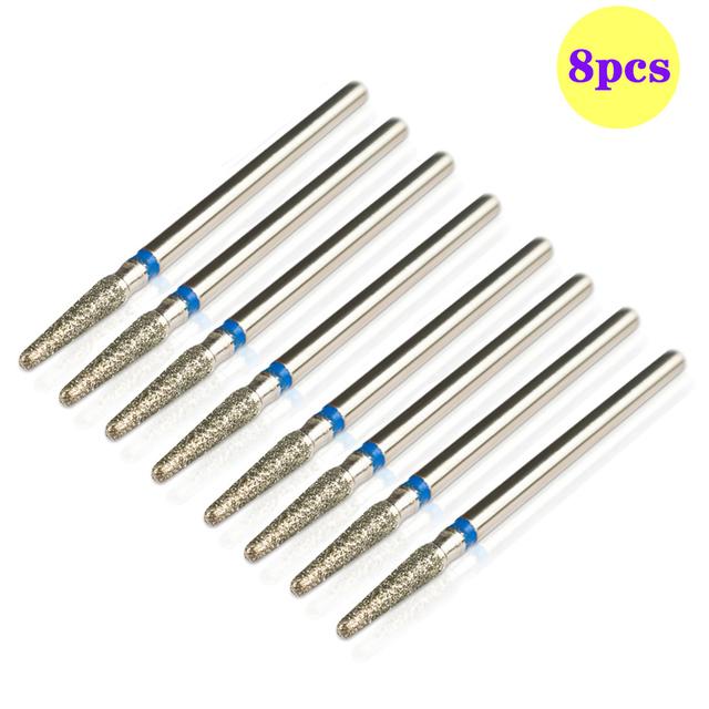 8pcs Diamond Nail Drill Bits Set Cuticle Cleaner Bit for Acrylic Nail Gel Removing Milling Cutter Manicure Machine Accessories