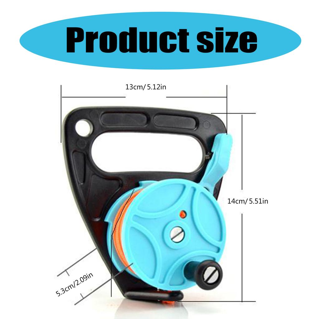 Scuba Diving Reel with Thumb Stopper and 150ft High Visibility Line Scuba Ratchet Dive Reel Finger Spool Easy To Use