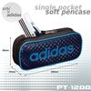 Mitsubishi Pencil Adidas Pencil Single Blue and White Enamel and PT1200AI07B1 Case, Zipper, AI07, Cloth,
