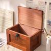 1 шт., вместительный винтажный деревянный ящик для хранения с замком и ключом, многоцелевой шкаф для хранения сувениров и сокровищ, предметов искусства, хобби, ремесел, аксессуаров.