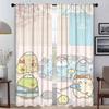 Шторы кухонные Sumikko Gurashi, 2 штуки, светонепроницаемые шторы для комнаты, 2 панели, украшение на Хэллоуин, шторы для домашнего интерьера