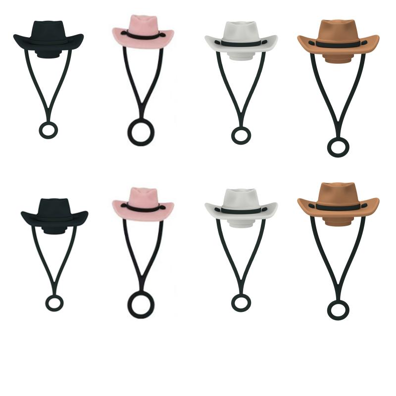 Silicone Cowboy Hat Straw Covers Cute Hat Shape Straw Topper Reusable Straw Tip Protector Cap Mug Accessories Gift Straw Cap