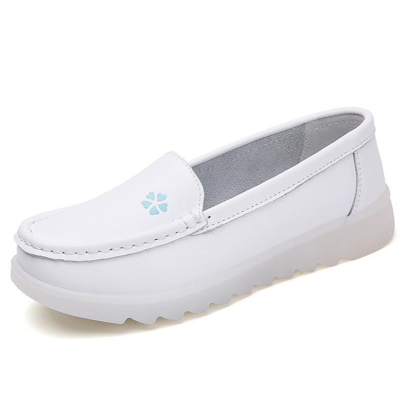 Hospital Leather Hospital Shallow Mouth Soft Sole Nurse Shoes White