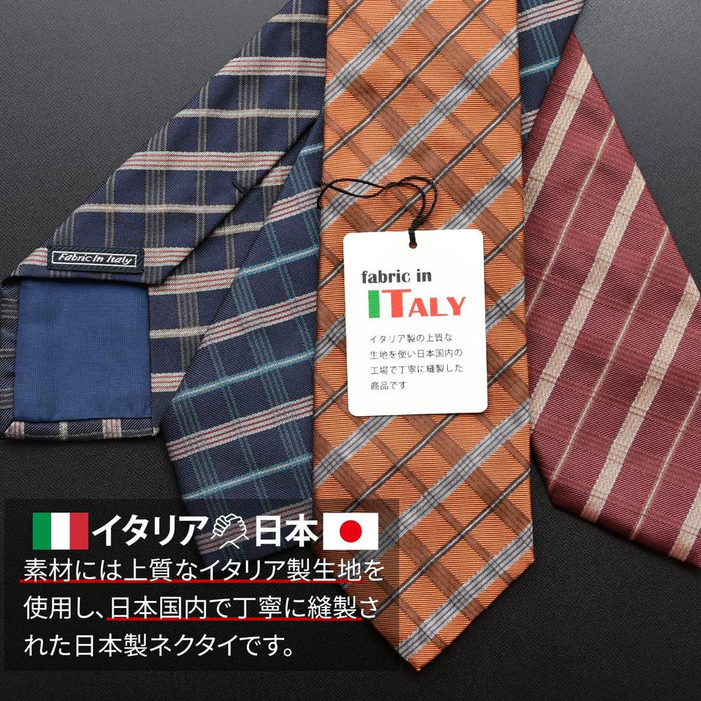Галстук MICHIKO LONDON Brand Made in Italian Silk Jacquard Plaid Regular Size [MICHIKO LONDON], Япония, Ткань, Плетение, Узор, Полоска, Бизнес, (С