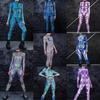 3D Digital Printing Stage Performance Costumes Adults Halloween Events Carnival Theme Party Cosplay Outfit Pretend Game Jumpsuit