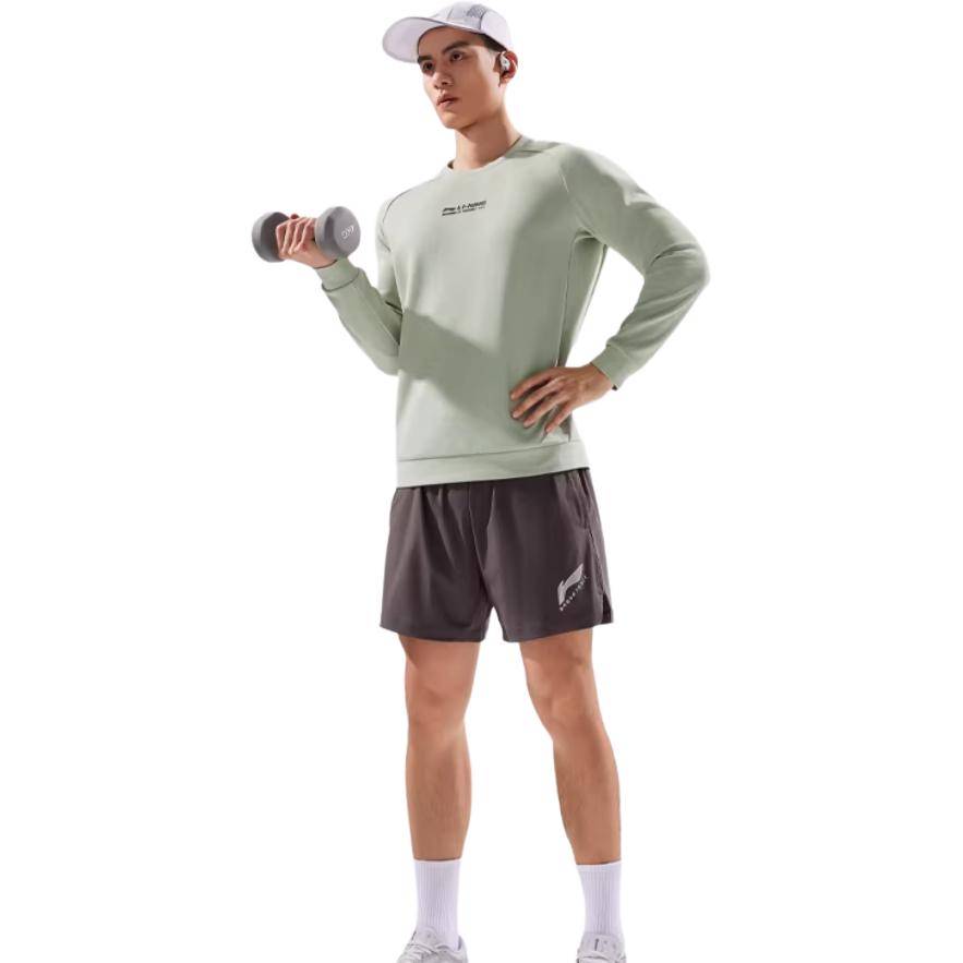 Свитшот спортивный мужской Li Ning серии Fitness с круглым вырезом и логотипом AWDV497-6