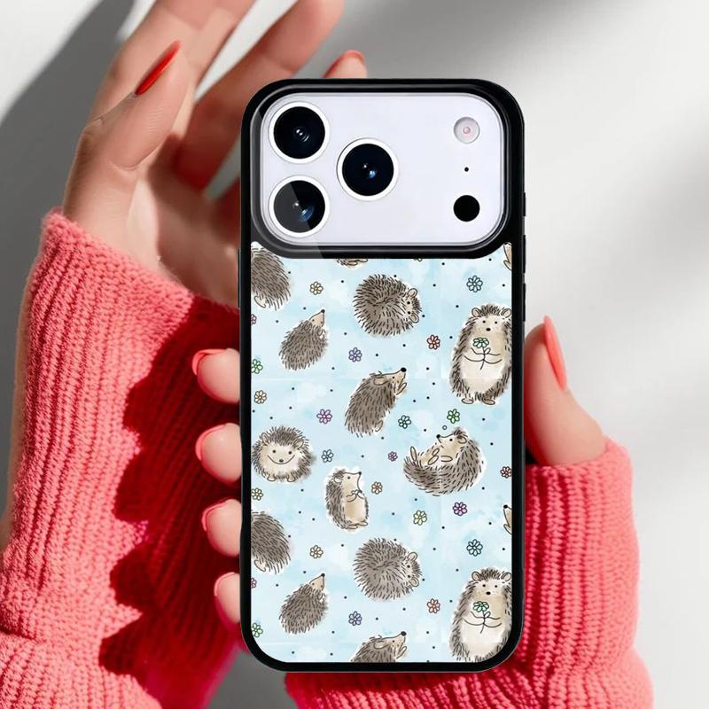 Чехол для телефона 'Ёжик и воздушный шар' для iPhone 17 16 15 14 13 Pro Max Задняя крышка для 12 11 Pro Coque
