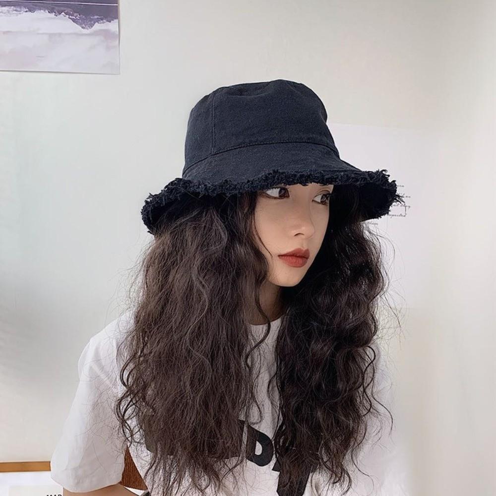 Foldable Thin Bucket Hat Sunshade Sun Protection Cap Sun Cap Raw Edge Fisherman Hat Men