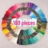 100-Color Handmade Embroidery Cotton Thread Set - Six-Strand Cross Stitch, Coarse Insole, Silk Thread