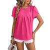 Summer Women's T-shirt Casual V-neck Chiffon Shirt Pod Sleeve Temperament Short Sleeve Top