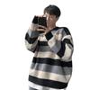 Men's Casual Contrast Color Knit Sweater - Trendy Autumn/Winter Fashion