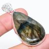 Labradorite Handmade 925 Sterling Silver Jewelry Pendant 2.25" Q4S69