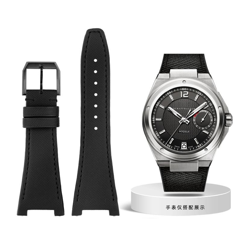 Нейлоновый кожаный ремешок для часов IWC Engineer, ремешок с вырезом, серия IW500501 IW378507 IW322703, черный спортивный холщовый ремешок для часов