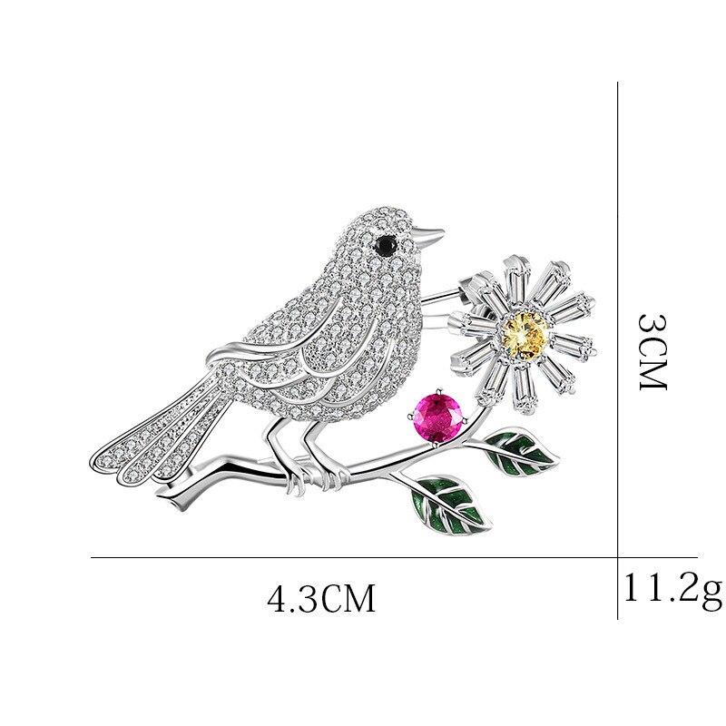 Blucome Quality Cute Animal Bird Pins Women's Brooch for Coat Suit Hijab New Year Gifts