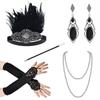 1 Set 1920'S Flapper Cosplay Costume Feather Headband Pearl Necklace Bracelet Stockings Long Glove Gatsby Masquerade Accessories