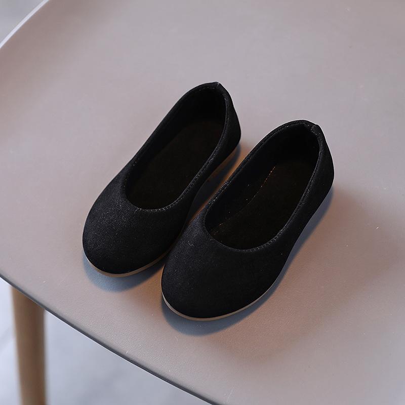 Детские кожаные туфли в корейском стиле на весну и осень, туфли принцессы для девочек, повседневные туфли-бобс, одинарные туфли на плоской подошве