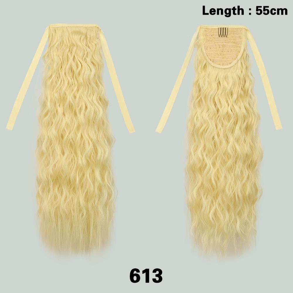 LISI HAIR Синтетическая кукуруза вьющиеся двойной ремень хвостик расширение обертывание вокруг длинные вьющиеся волнистые хвостики шиньон для женщин носить
