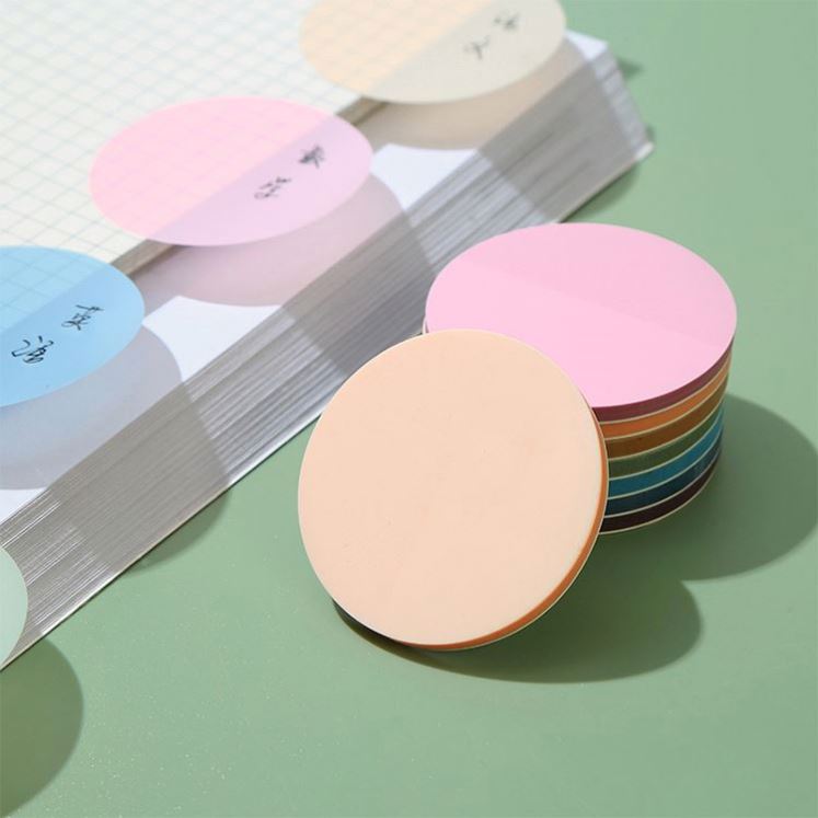 Hot Products 50 Sheets PET Round Sticky Notes Transparent Color Sticky Note Pads