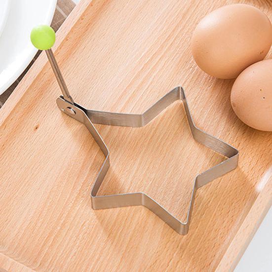 5Pcs Egg Mold Ring Easy To Clean Creative Round Heart Shapes Stainless Steel Frying Egg Mold for Home Kitchen