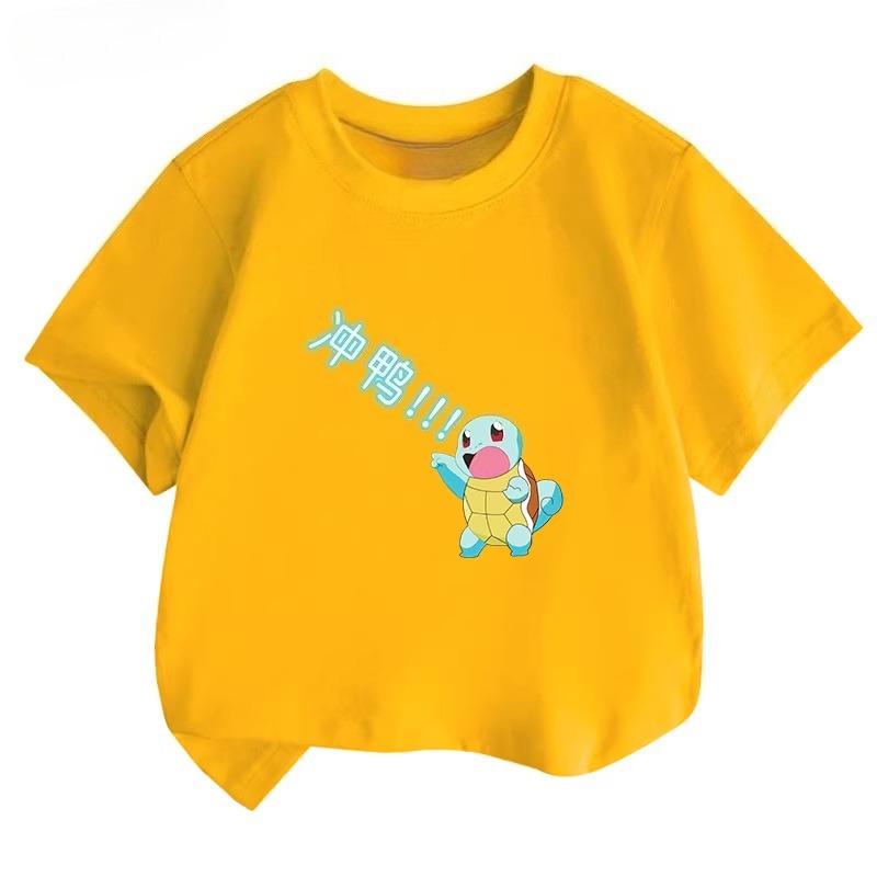 Potdemiel Summer New Squirtle Kids Cotton TShirt Comfortable and Breathable Suitable for Boys and Girls
