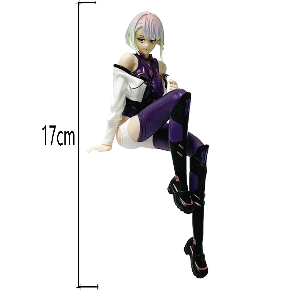 Anime Game Figure 17Cm Seated Position Lucy Rebecca Model Toy Birthday Gift Collection Aciton Figure Desk Decoration Gift