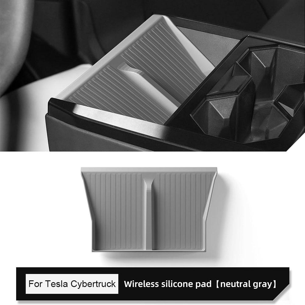 For Tesla Cybertruck 2024 2024 Wireless Charging Pad Car Phone Non-slip Charger Mat Pickup Protective Pad Car Accessories