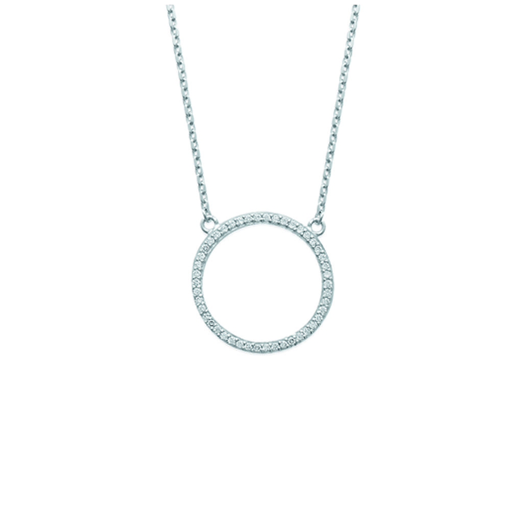 Les Trésors De Lily [L4613] - Silver Necklace 'Goddess' Silver White (rhodium-plated) - 22 Mm