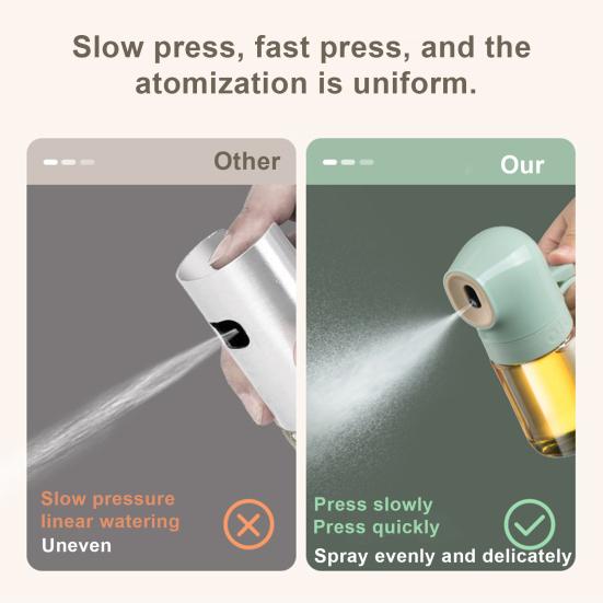 Распылитель оливкового масла 180 мл/250 мл, пищевой герметичный кухонный стеклянный распылитель масла, многоразовый дозатор масла для здорового приготовления пищи