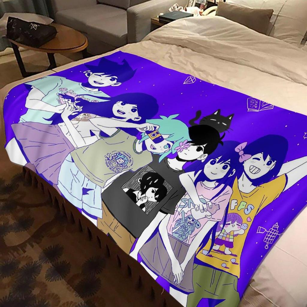 Одеяло для игры Omori, забавное фланелевое одеяло с котом Омори, мультяшными друзьями, для спальни, гостиной, покрывало для дивана, покрывало Omori
