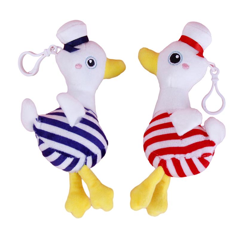 Cute Navy Duck Plush Toy Cartoon Animal Pendant Soft Stuffed Doll Keychain Backpack Car Bag Key Ring Decor Couple Gift