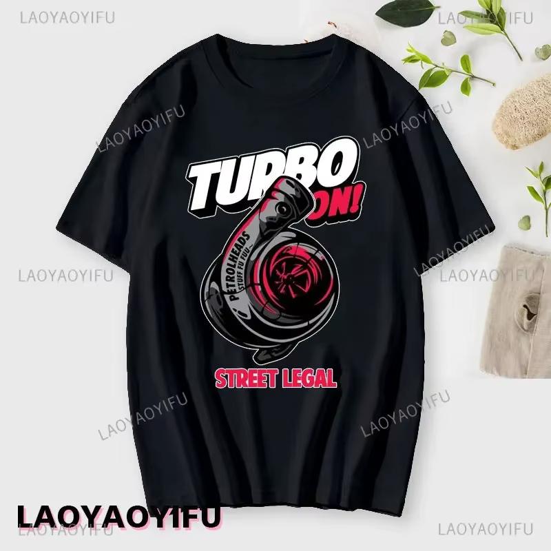 2026 Новая футболка с принтом Turbo Spins для унисекс, летние хлопковые топы с круглым вырезом, модные футболки с принтом, унисекс свитшот